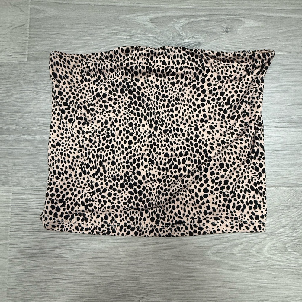 Leopard Print Tube top in tan and Black